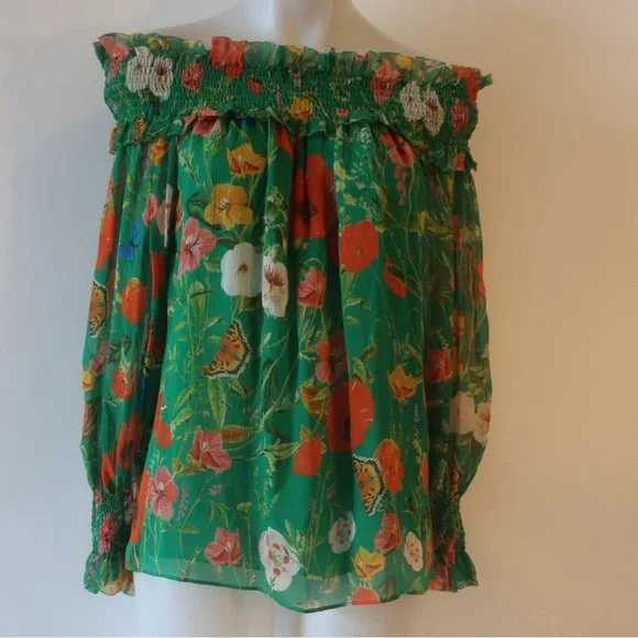 Women’s Cara Cara Patricia Garden Green Top Blouse Medium $425 NWT - Picture 4 of 9